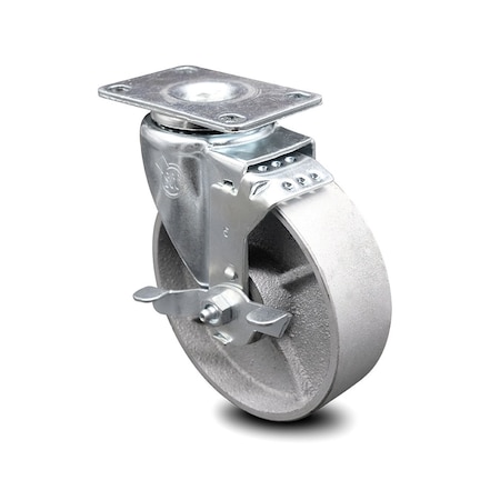 5 Inch Semi Steel Wheel Swivel Top Plate Caster With Brake